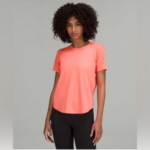 Lululemon high neck running and training top. Raspberry cream, 6.
